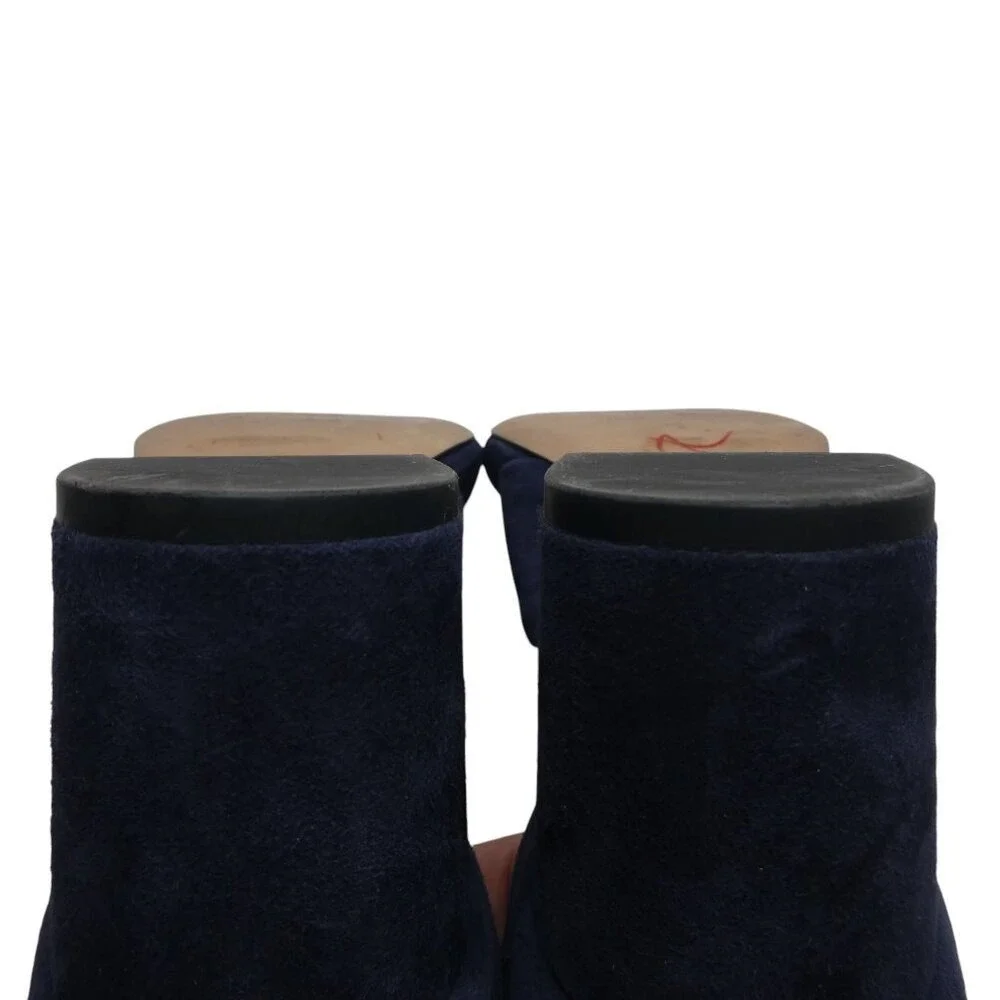Diane von Furstenberg Pasedena Block Heel Sandals‎ Women 7.5M Navy Suede Twist